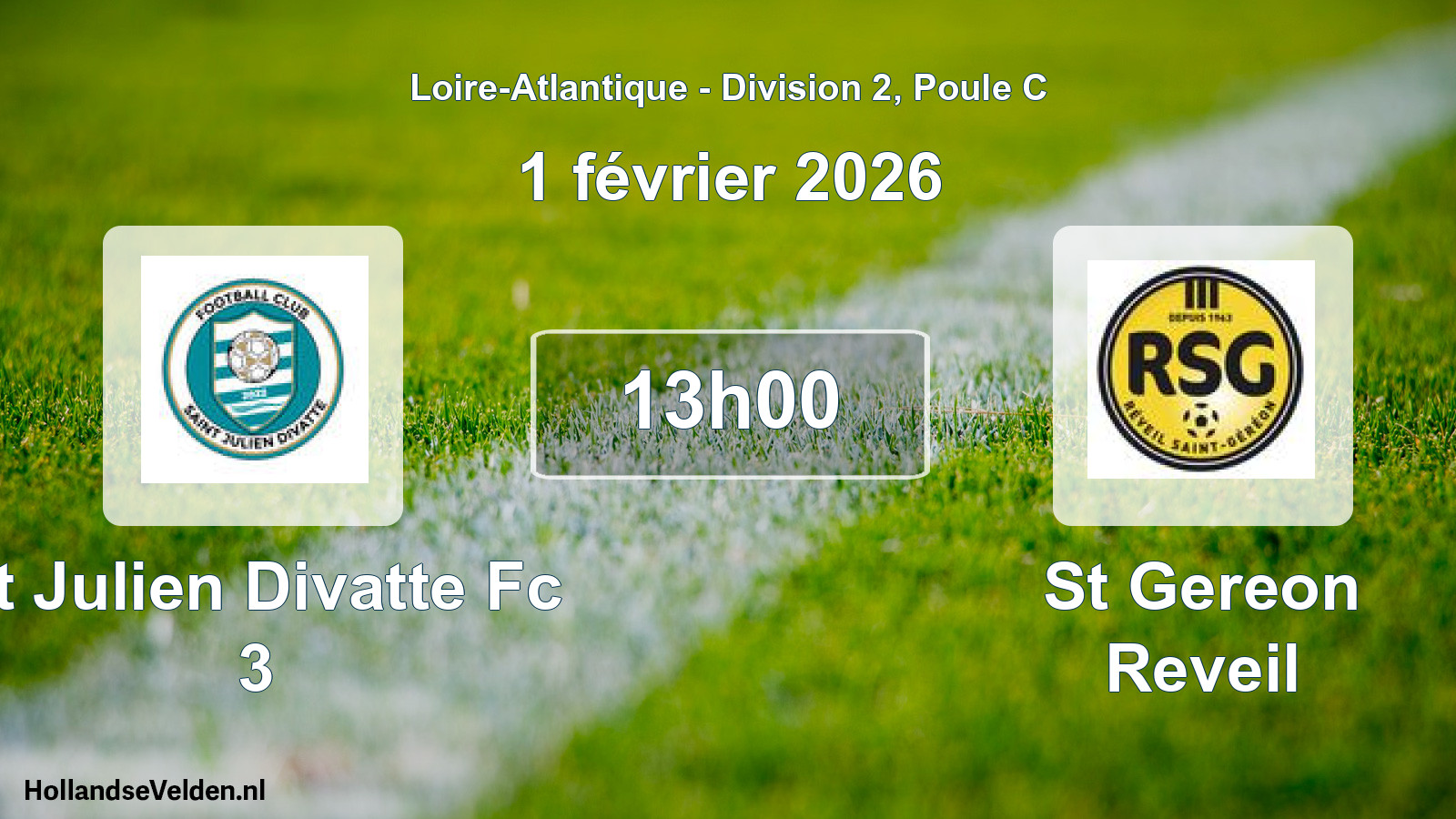 Geplande wedstrijd: St Julien Divatte Fc 3 - St Gereon Reveil (1 février 2026)