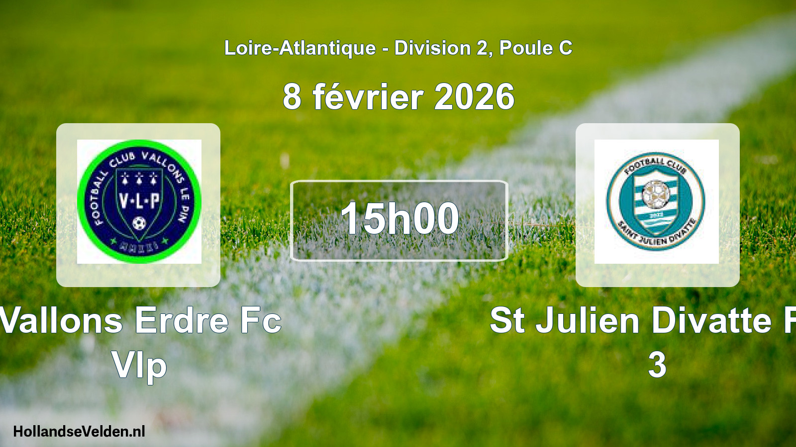Geplande wedstrijd: Vallons Erdre Fc Vlp - St Julien Divatte Fc 3 (8 février 2026)