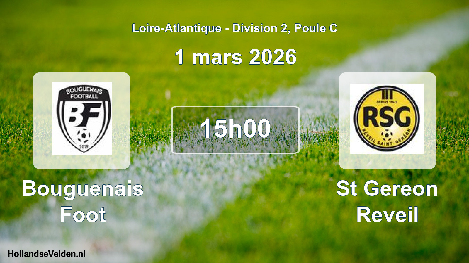Geplande wedstrijd: Bouguenais Foot - St Gereon Reveil (1 maart 2026)