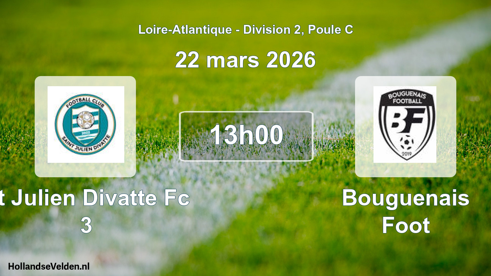 Geplande wedstrijd: St Julien Divatte Fc 3 - Bouguenais Foot (22 mars 2026)