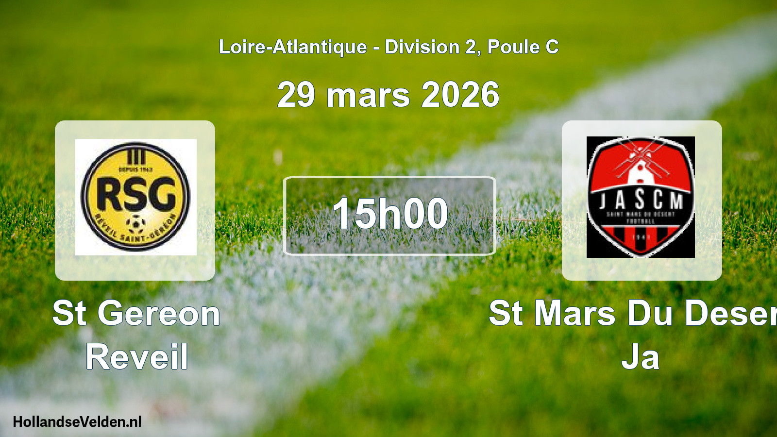 Scheduled Match: St Gereon Reveil - St Mars Du Desert Ja (29 March 2026)