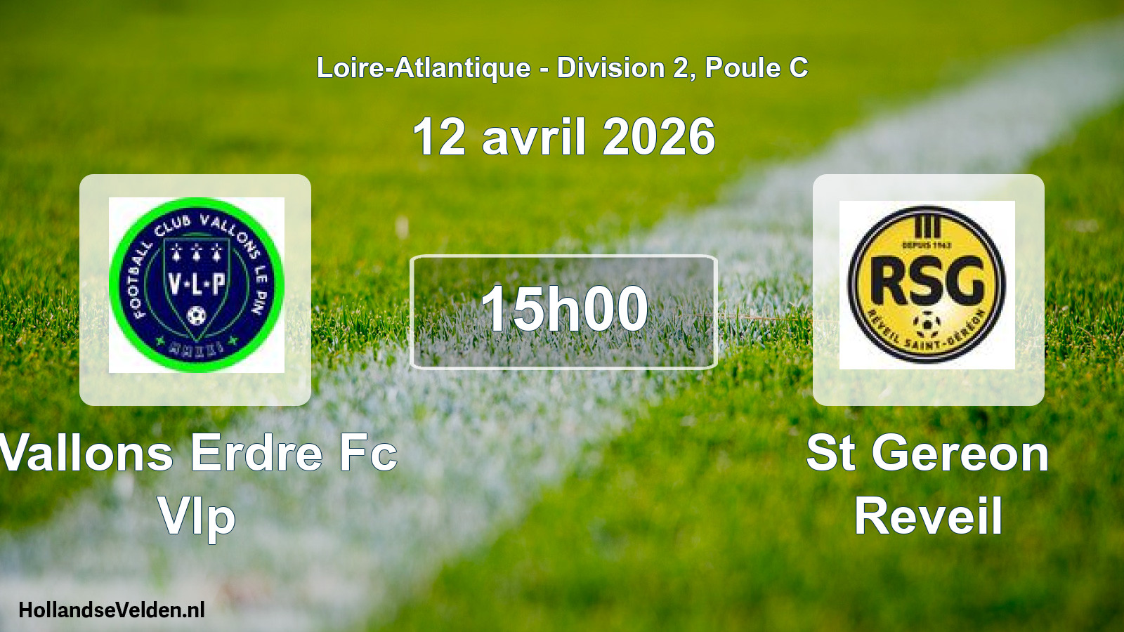Scheduled Match: Vallons Erdre Fc Vlp - St Gereon Reveil (12 April 2026)