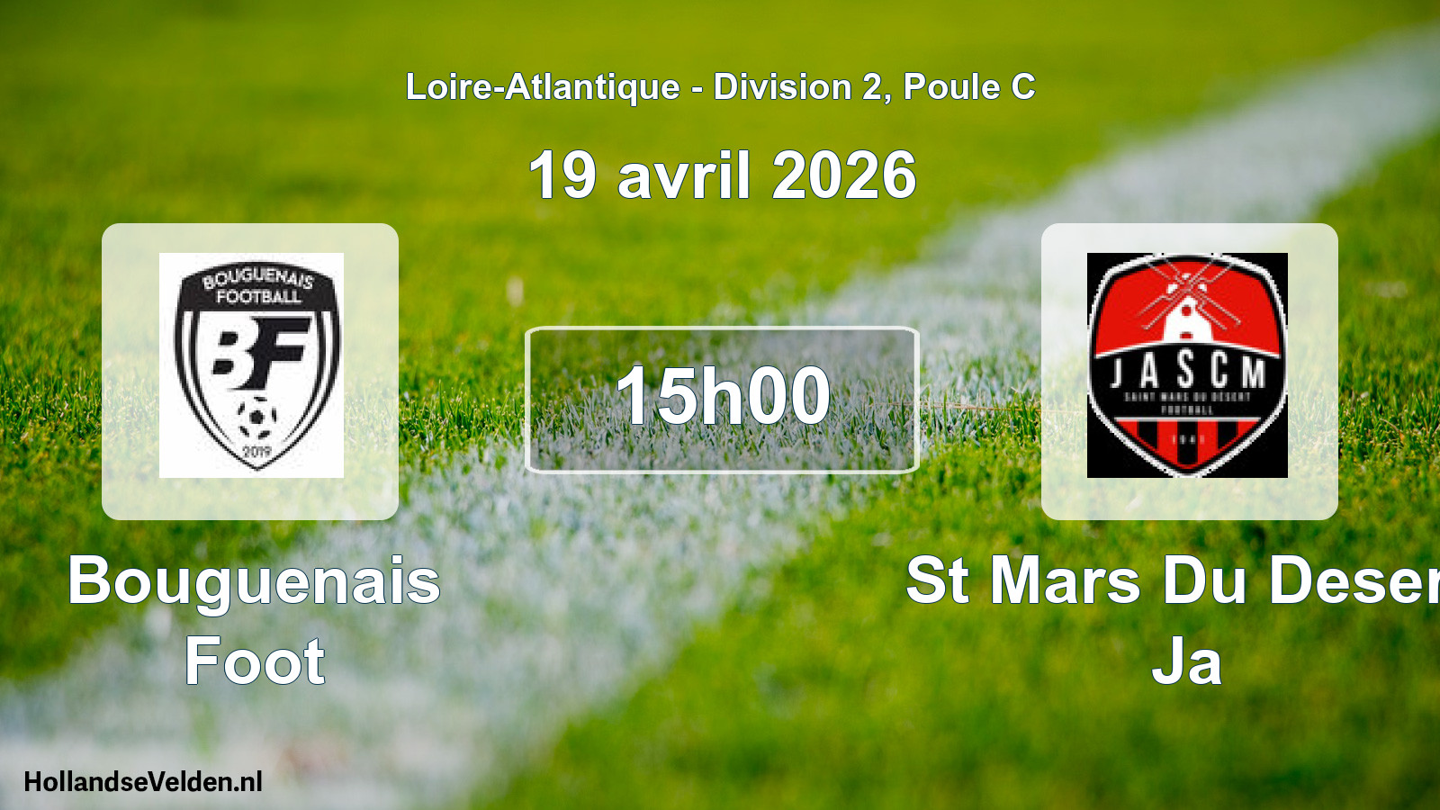Scheduled Match: Bouguenais Foot - St Mars Du Desert Ja (19 April 2026)