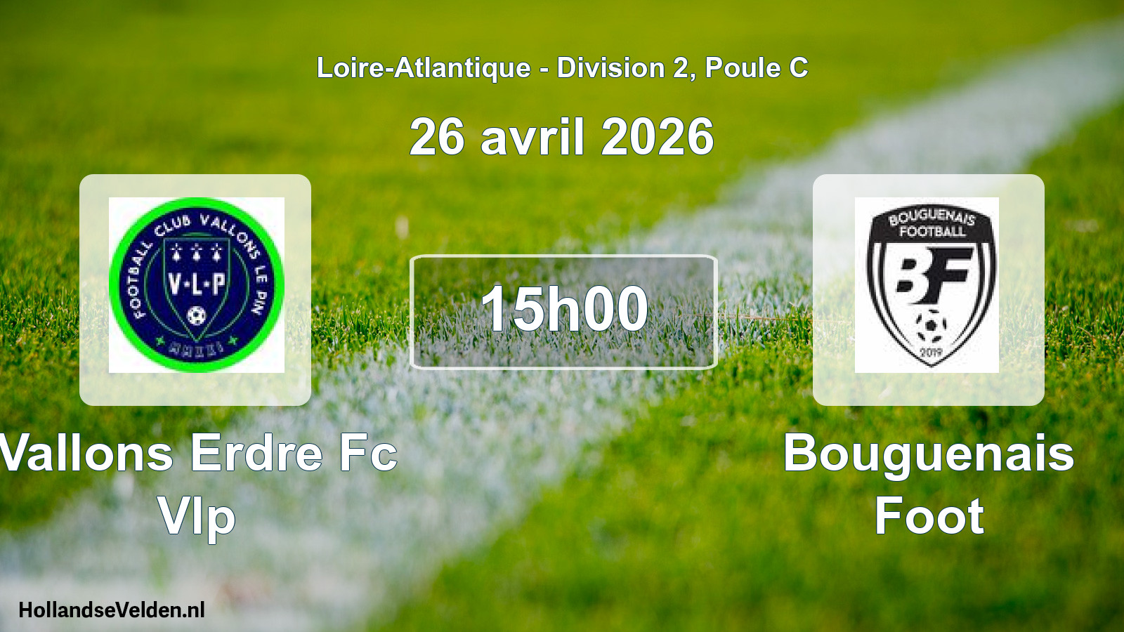 Geplande wedstrijd: Vallons Erdre Fc Vlp - Bouguenais Foot (26 april 2026)