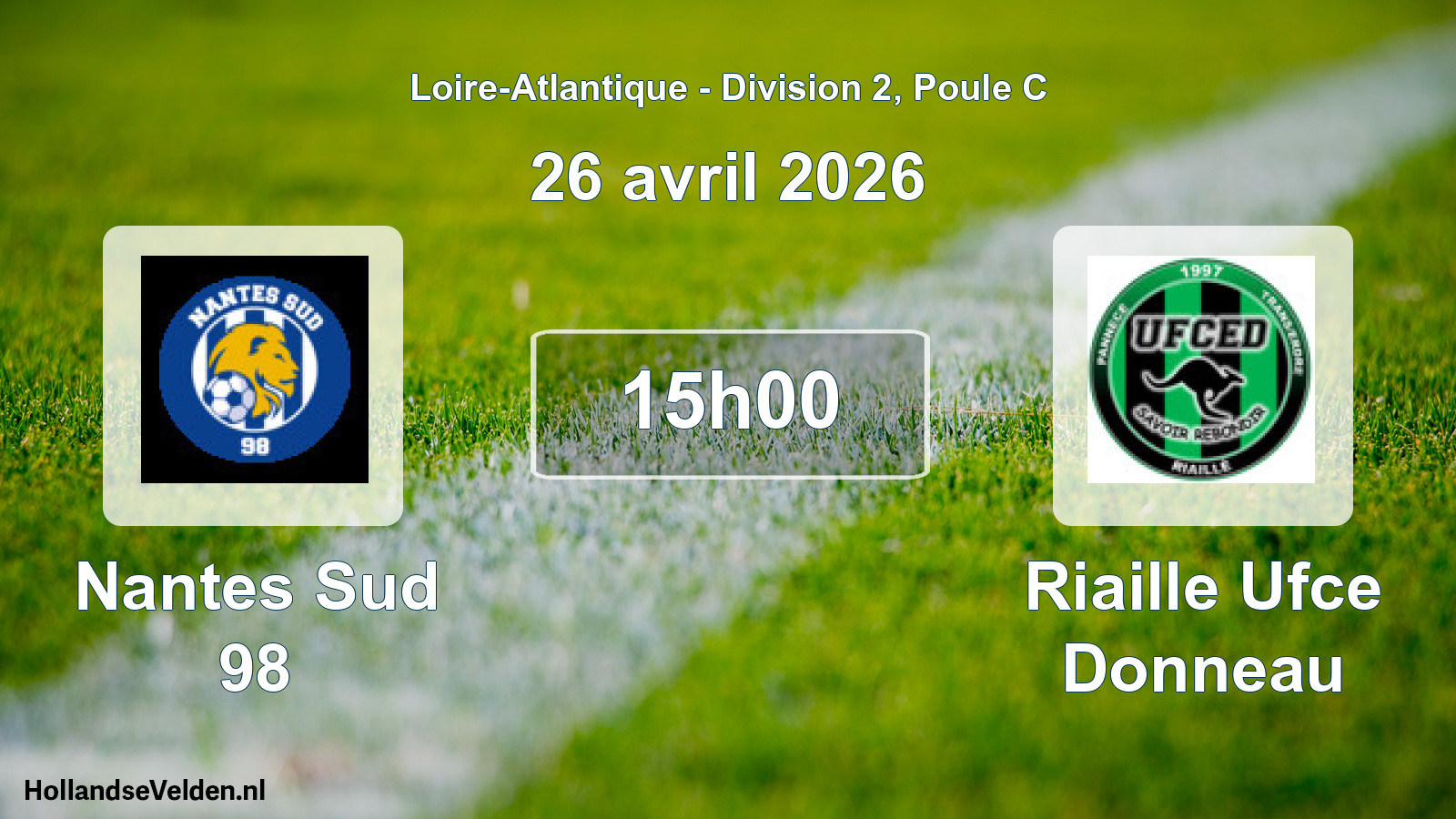 Geplande wedstrijd: Nantes Sud 98 - Riaille Ufce Donneau (26 april 2026)