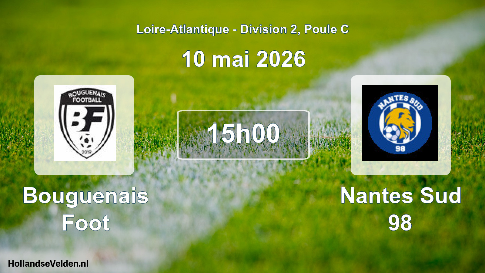 Geplande wedstrijd: Bouguenais Foot - Nantes Sud 98 (10 mai 2026)