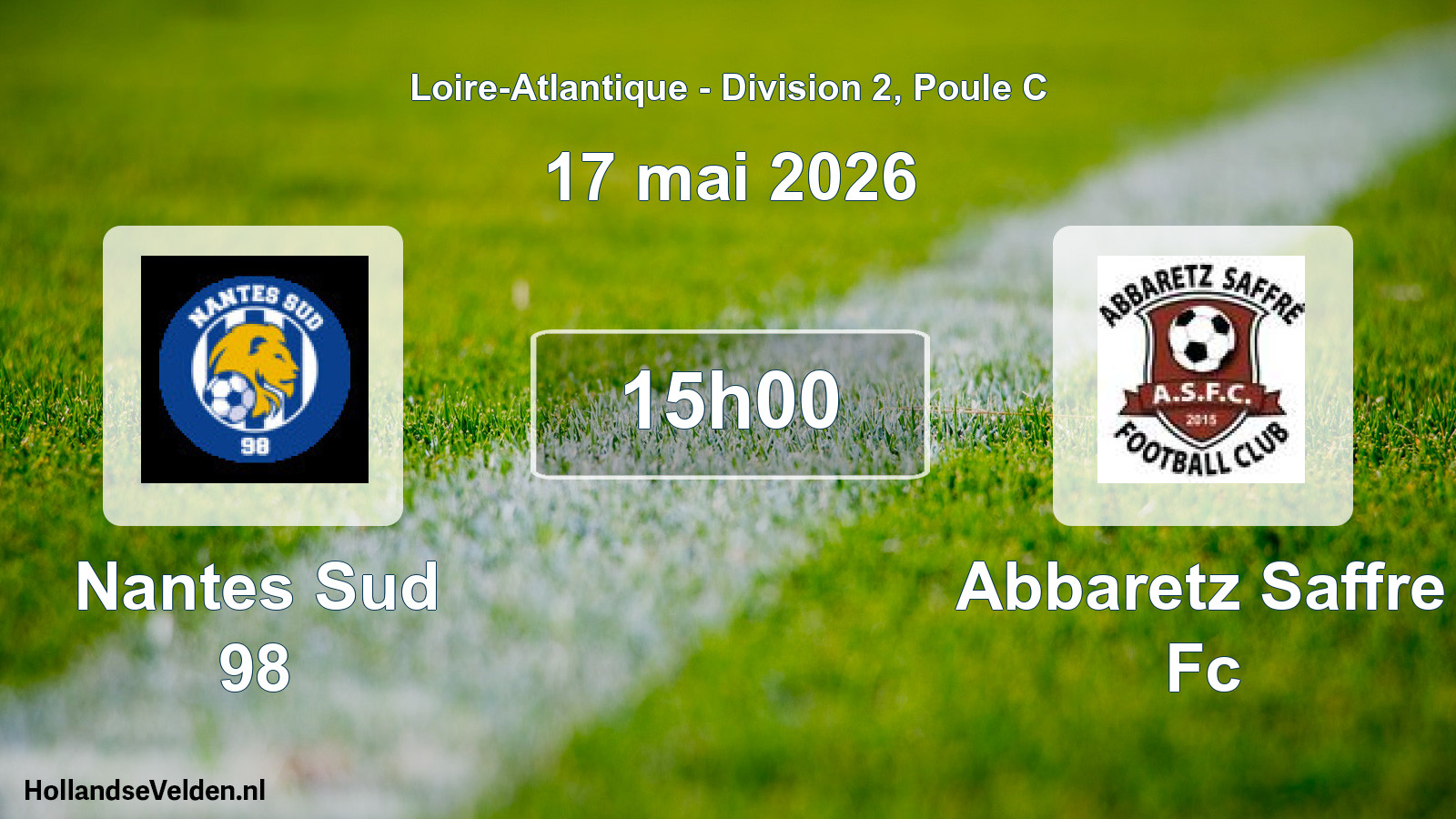 Geplande wedstrijd: Nantes Sud 98 - Abbaretz Saffre Fc (17 mai 2026)