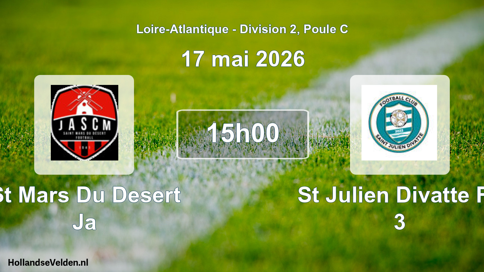 Geplande wedstrijd: St Mars Du Desert Ja - St Julien Divatte Fc 3 (17 mai 2026)