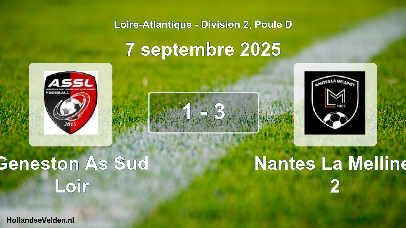 Total number of matches played: Geneston As Sud Loir - Nantes La Mellinet 2 1 - 3 (7 September 2025)