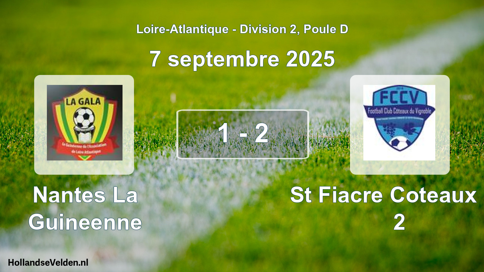 Gespeelde wedstrijd: Nantes La Guineenne - St Fiacre Coteaux Fc 2 1 - 2 (7 september 2025)