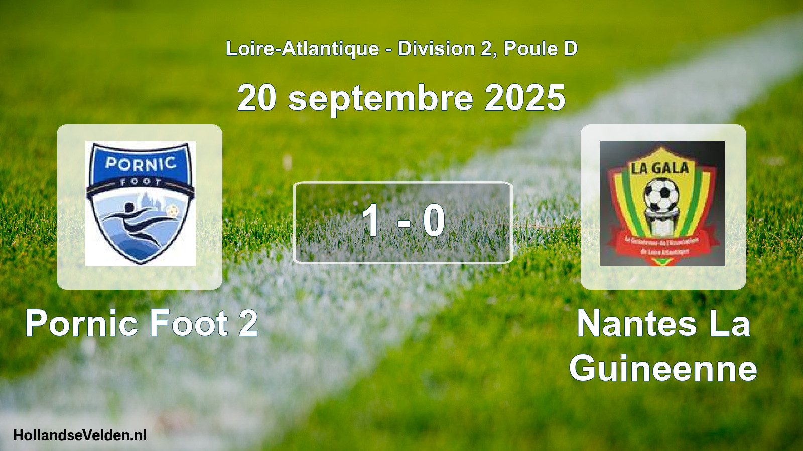 Gespeelde wedstrijd: Pornic Foot 2 - Nantes La Guineenne 1 - 0 (20 septembre 2025)
