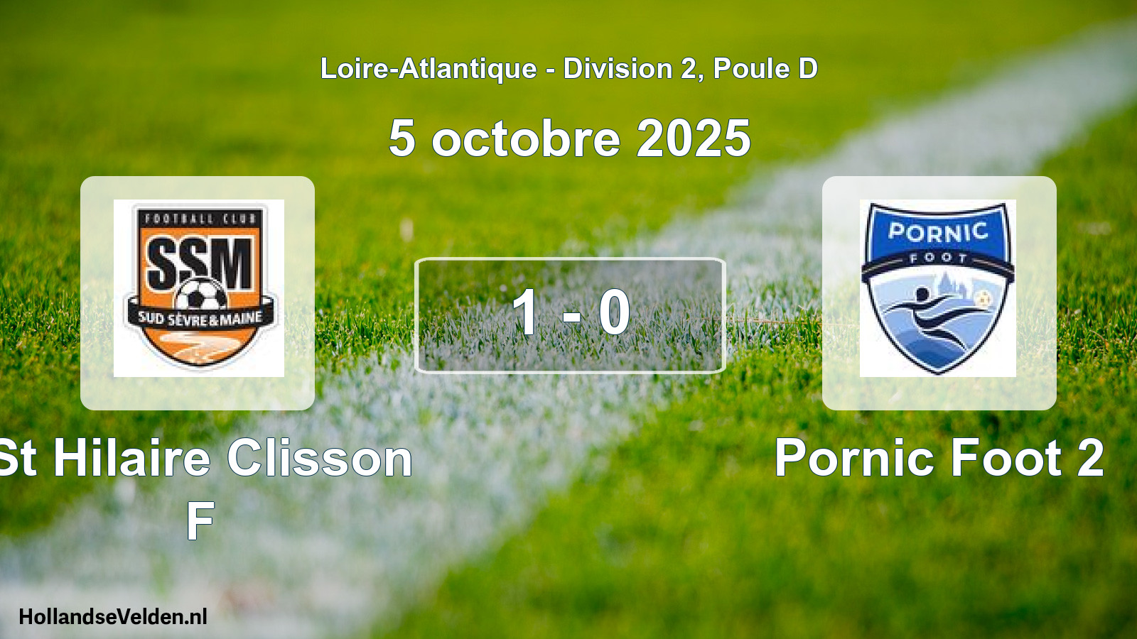 Gespeelde wedstrijd: St Hilaire Clisson F - Pornic Foot 2 1 - 0 (5 octobre 2025)