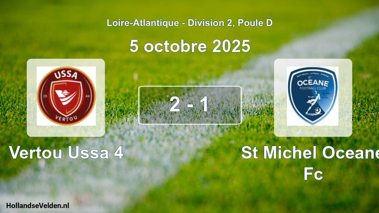 Gespeelde wedstrijd: Vertou Ussa 4 - St Michel Oceane Fc 2 - 1 (5 oktober 2025)
