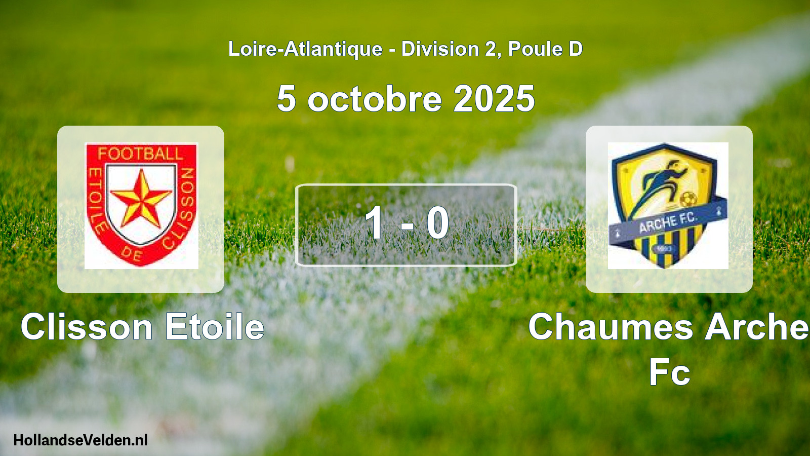 Gespeelde wedstrijd: Clisson Etoile - Chaumes Arche Fc 1 - 0 (5 octobre 2025)