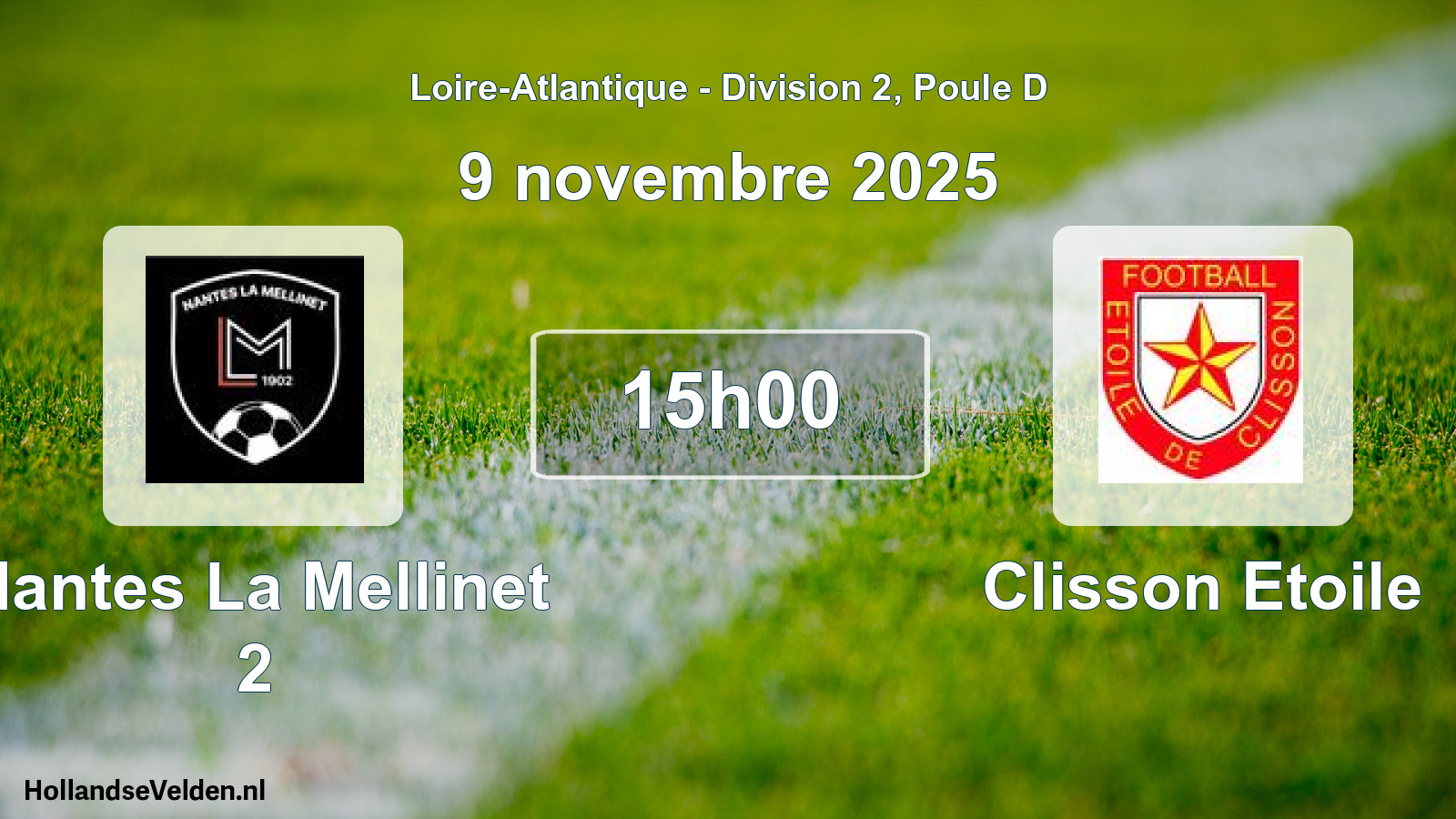 Geplande wedstrijd: Nantes La Mellinet 2 - Clisson Etoile (9 november 2025)