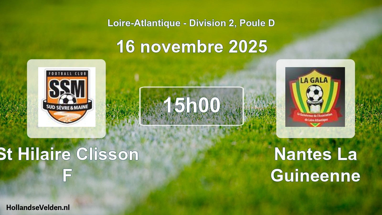 Geplande wedstrijd: St Hilaire Clisson F - Nantes La Guineenne (16 november 2025)