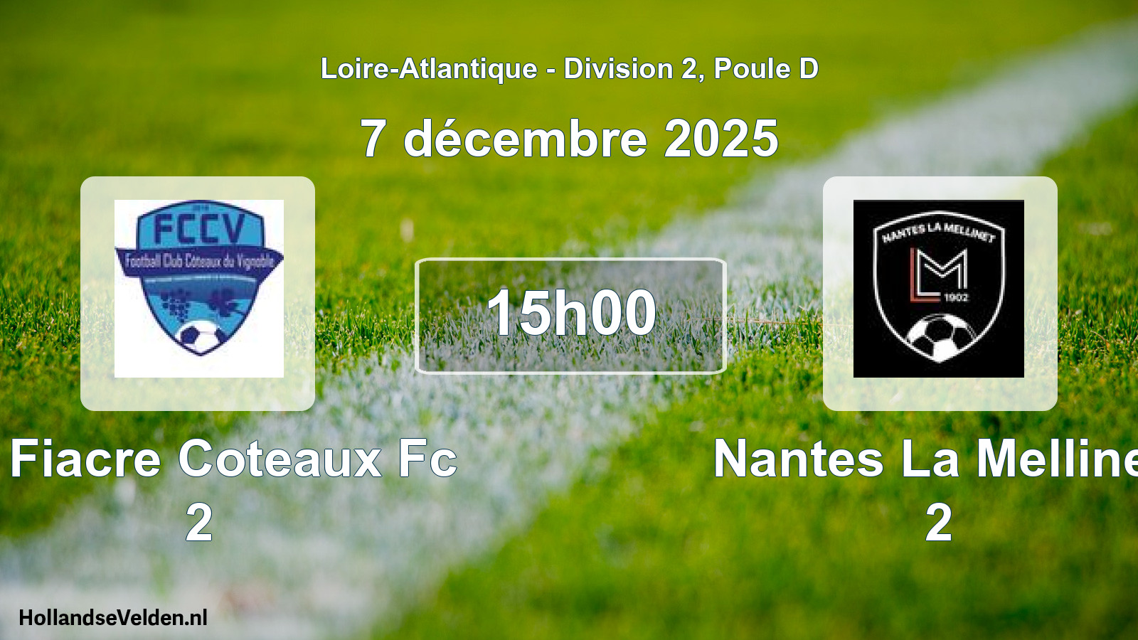 Geplande wedstrijd: St Fiacre Coteaux Fc 2 - Nantes La Mellinet 2 (7 december 2025)