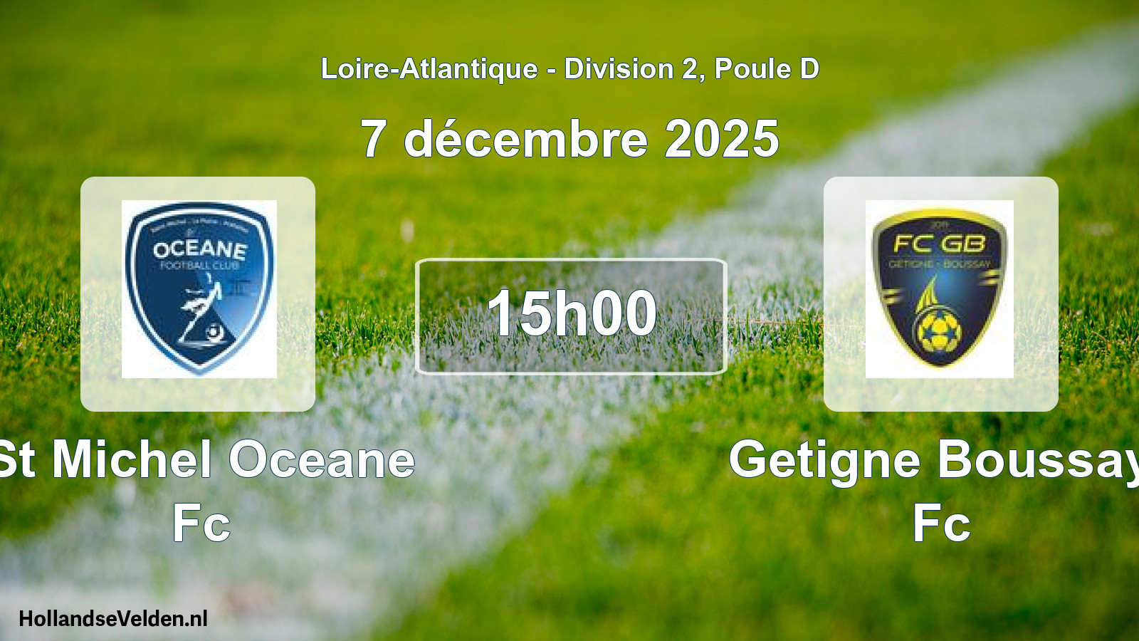 Geplande wedstrijd: St Michel Oceane Fc - Getigne Boussay Fc (7 décembre 2025)