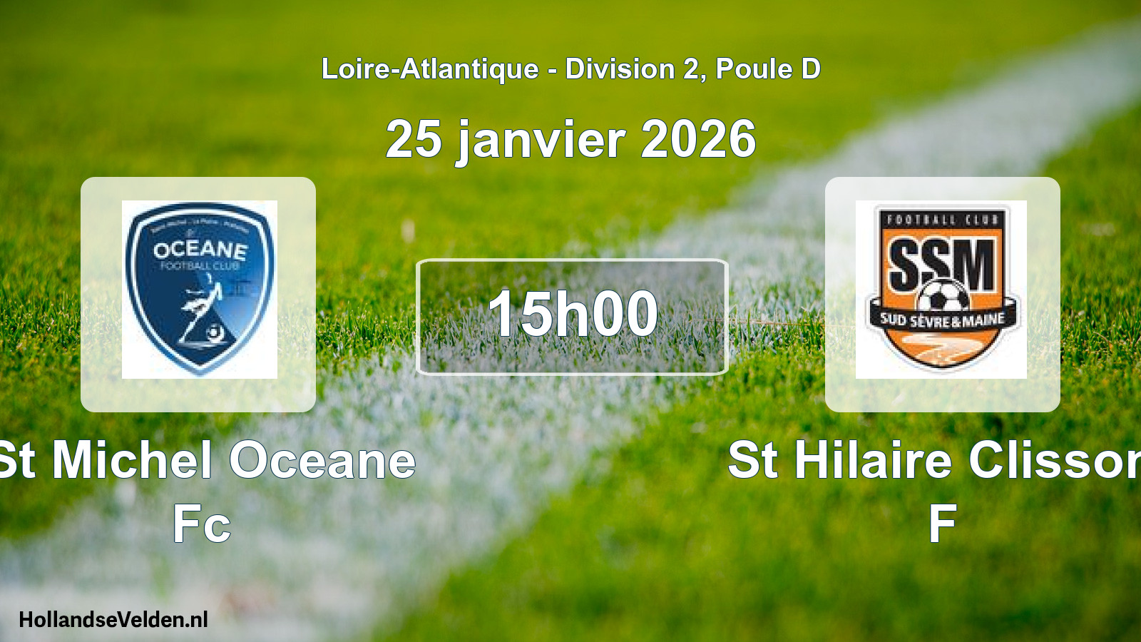 Geplande wedstrijd: St Michel Oceane Fc - St Hilaire Clisson F (25 janvier 2026)