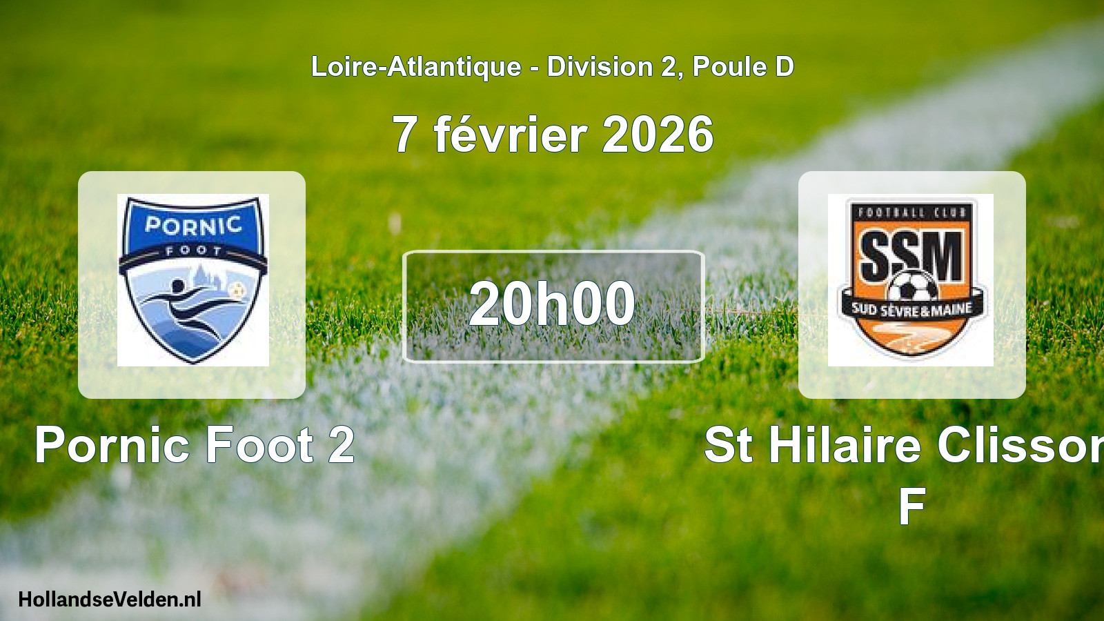 Geplande wedstrijd: Pornic Foot 2 - St Hilaire Clisson F (7 février 2026)