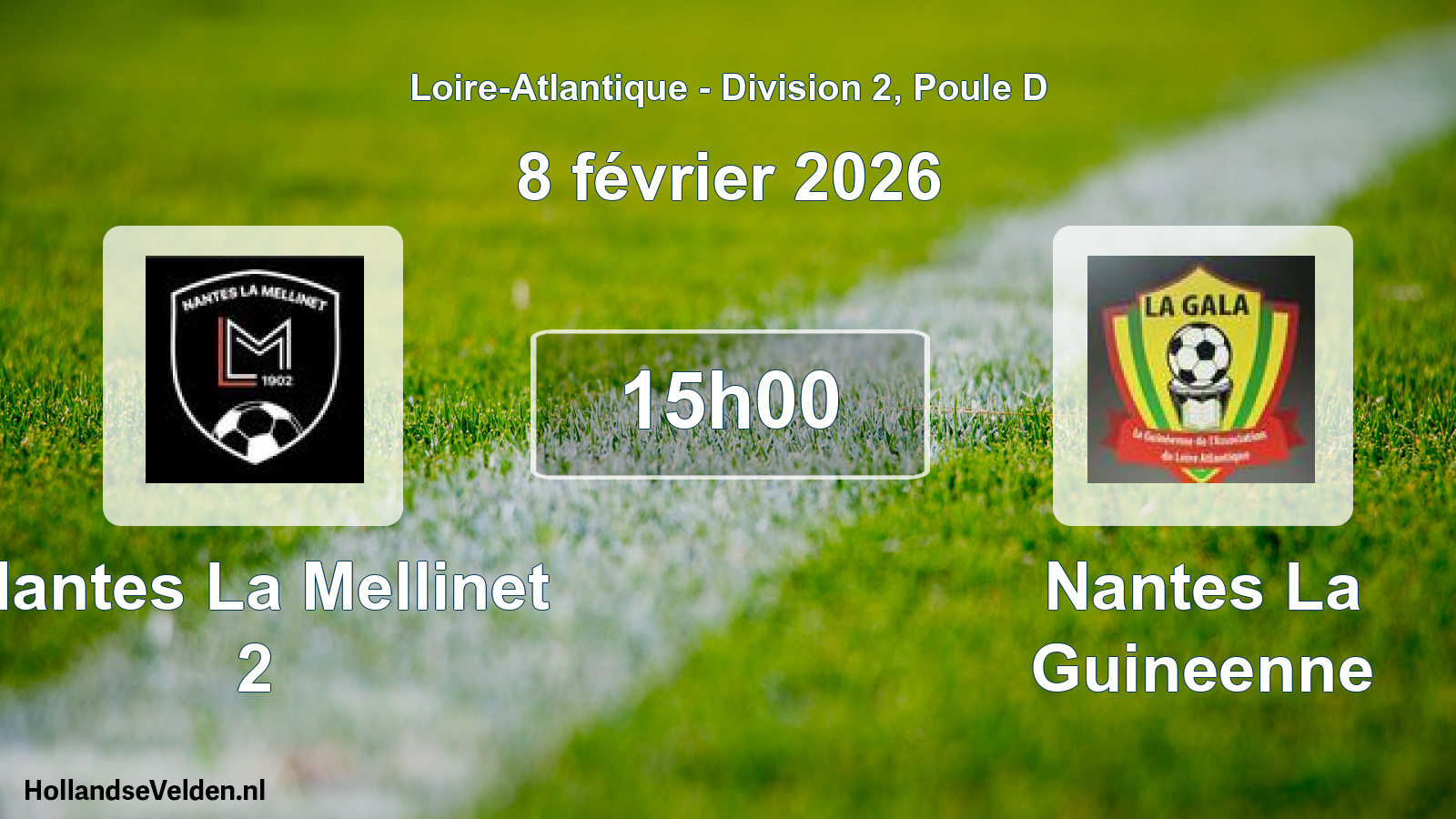 Scheduled Match: Nantes La Mellinet 2 - Nantes La Guineenne (8 February 2026)