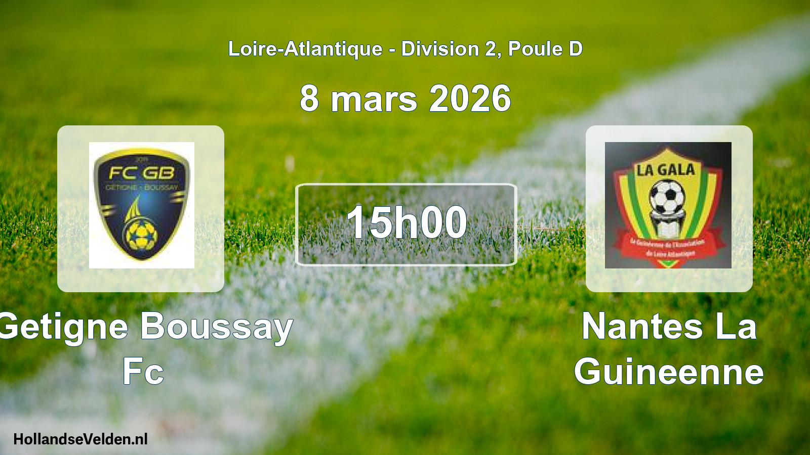 Geplande wedstrijd: Getigne Boussay Fc - Nantes La Guineenne (8 maart 2026)