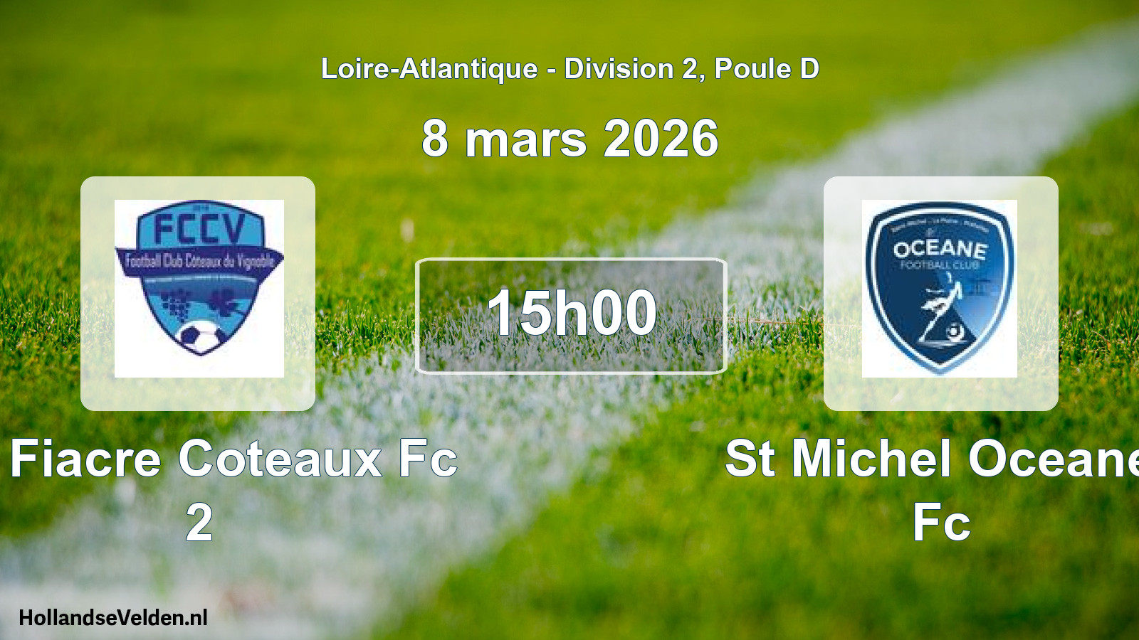 Geplande wedstrijd: St Fiacre Coteaux Fc 2 - St Michel Oceane Fc (8 mars 2026)