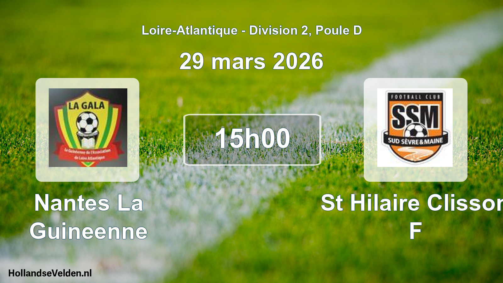 Geplande wedstrijd: Nantes La Guineenne - St Hilaire Clisson F (29 mars 2026)
