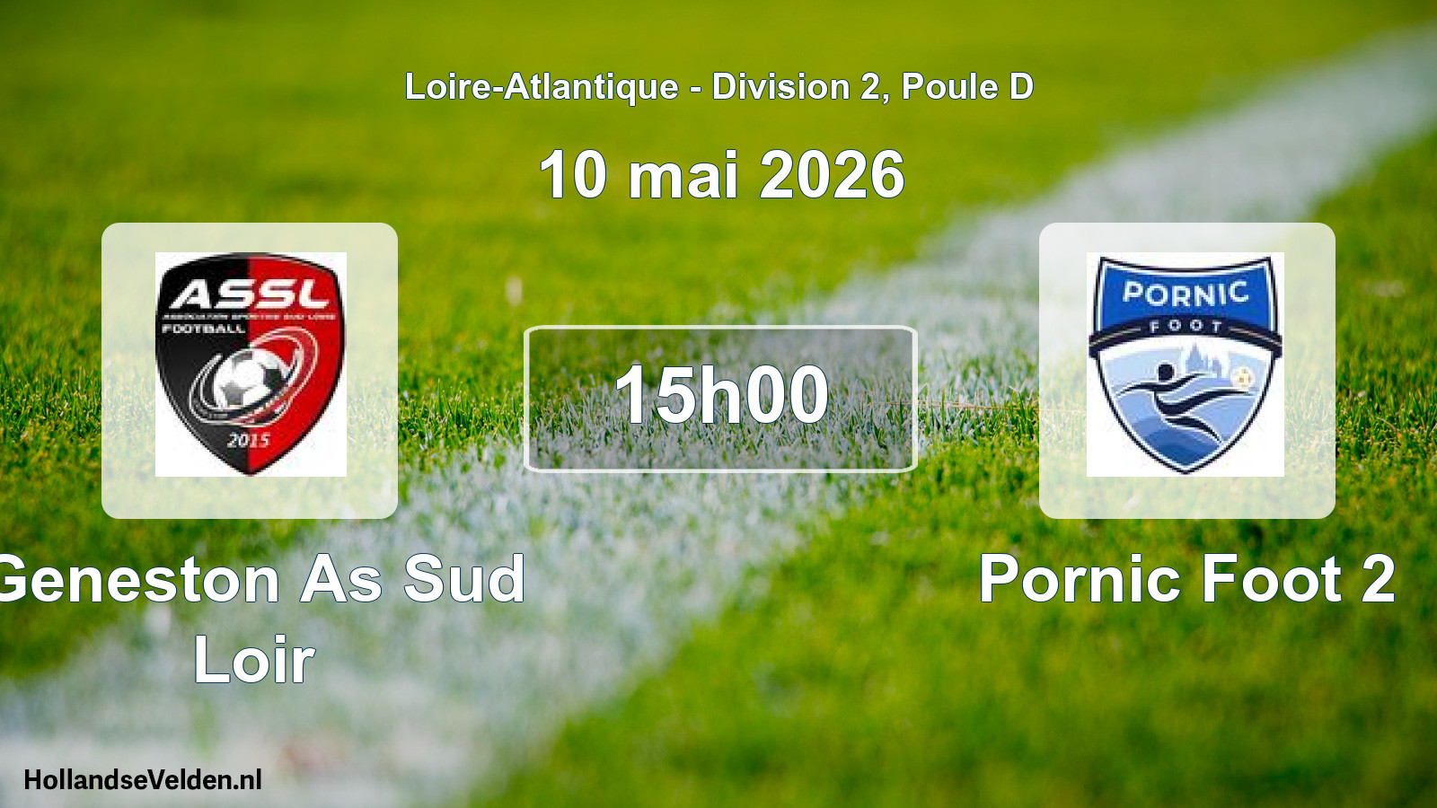 Geplande wedstrijd: Geneston As Sud Loir - Pornic Foot 2 (10 mai 2026)