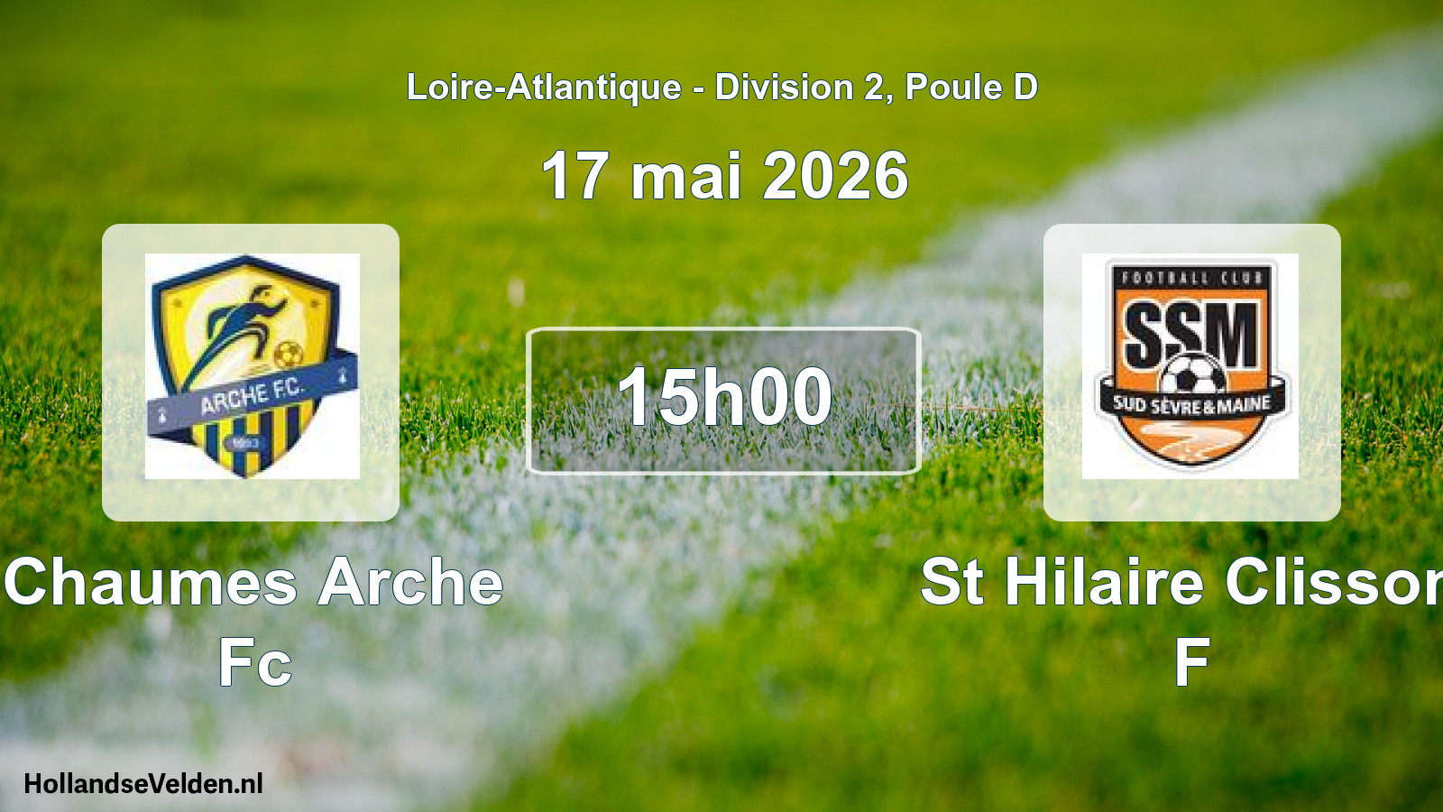 Geplande wedstrijd: Chaumes Arche Fc - St Hilaire Clisson F (17 mai 2026)