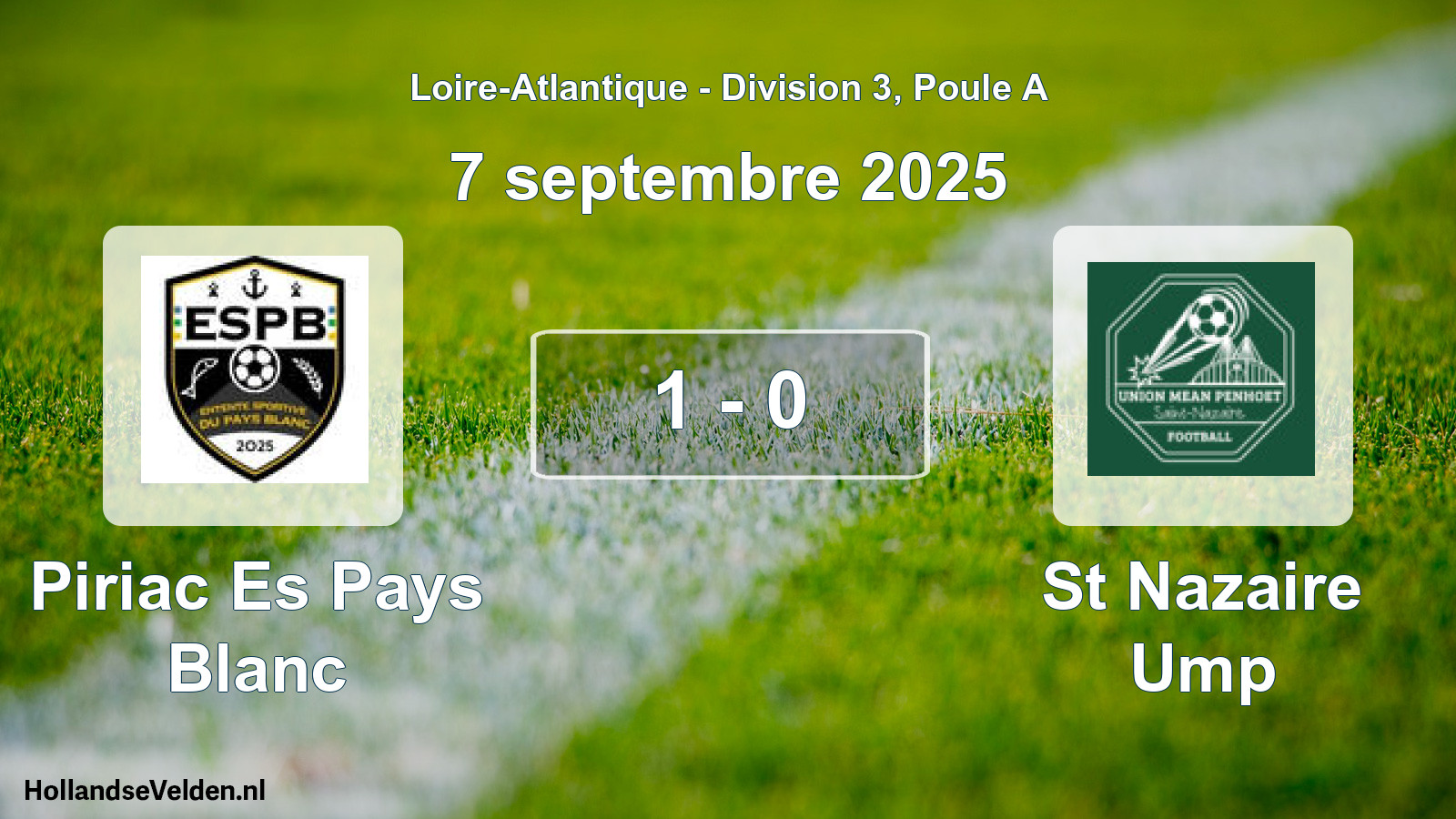 Gespeelde wedstrijd: Piriac Es Pays Blanc - St Nazaire Ump 1 - 0 (7 septembre 2025)