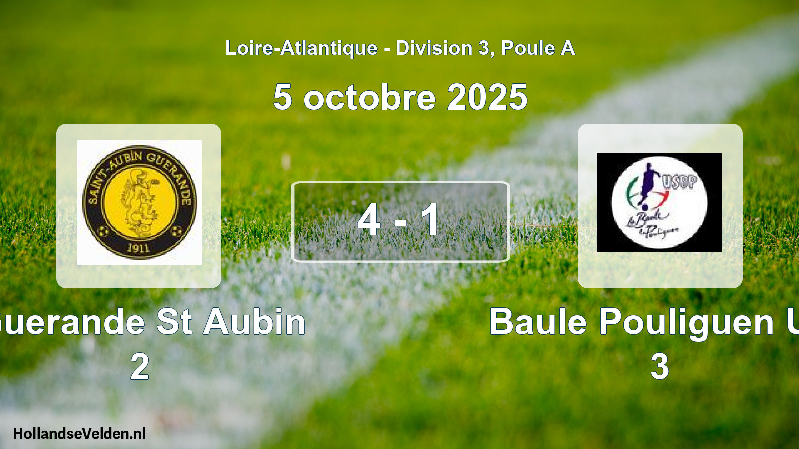 Total number of matches played: Guerande St Aubin 2 - Baule Pouliguen Us 3 4 - 1 (5 October 2025)