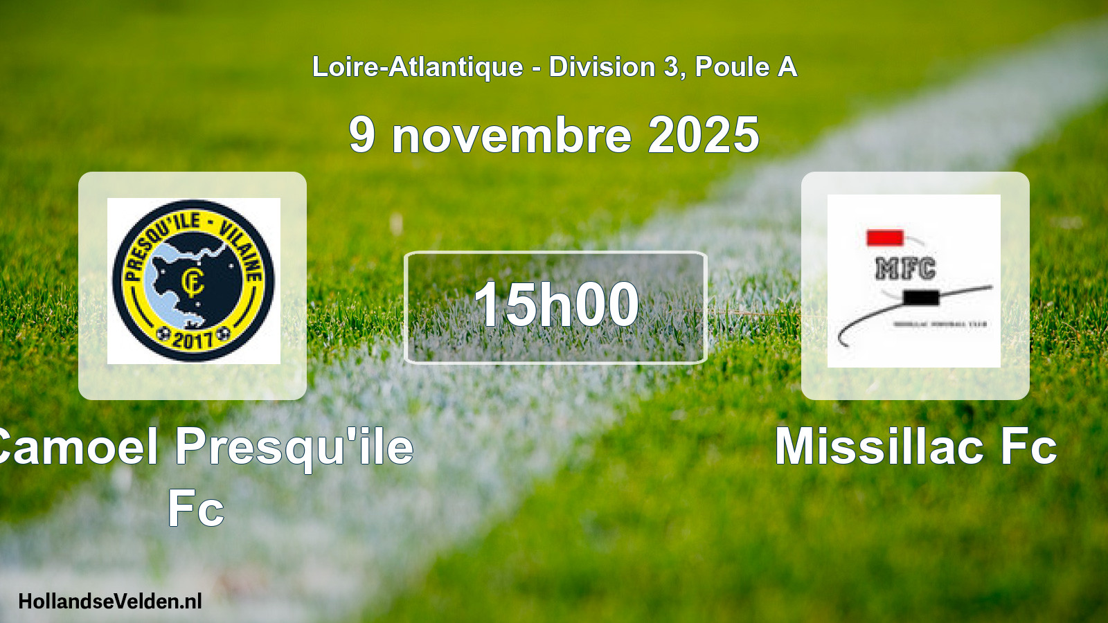 Geplande wedstrijd: Camoel Presqu'ile Fc - Missillac Fc (9 novembre 2025)