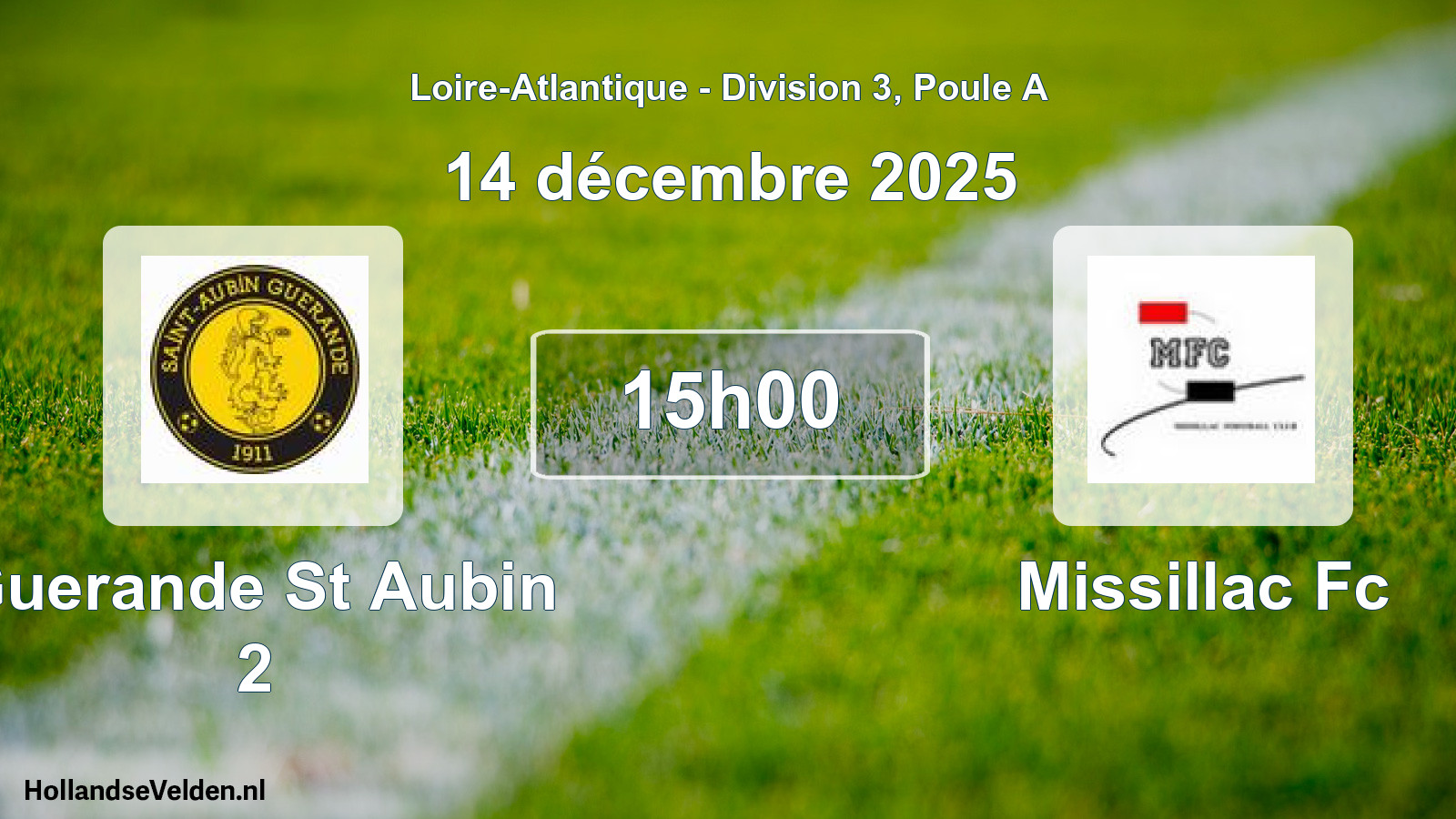 Geplande wedstrijd: Guerande St Aubin 2 - Missillac Fc (14 december 2025)