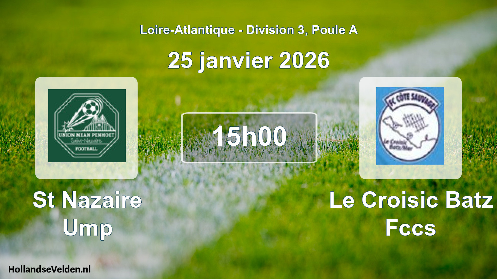 Geplande wedstrijd: St Nazaire Ump - Le Croisic Batz Fccs (25 januari 2026)
