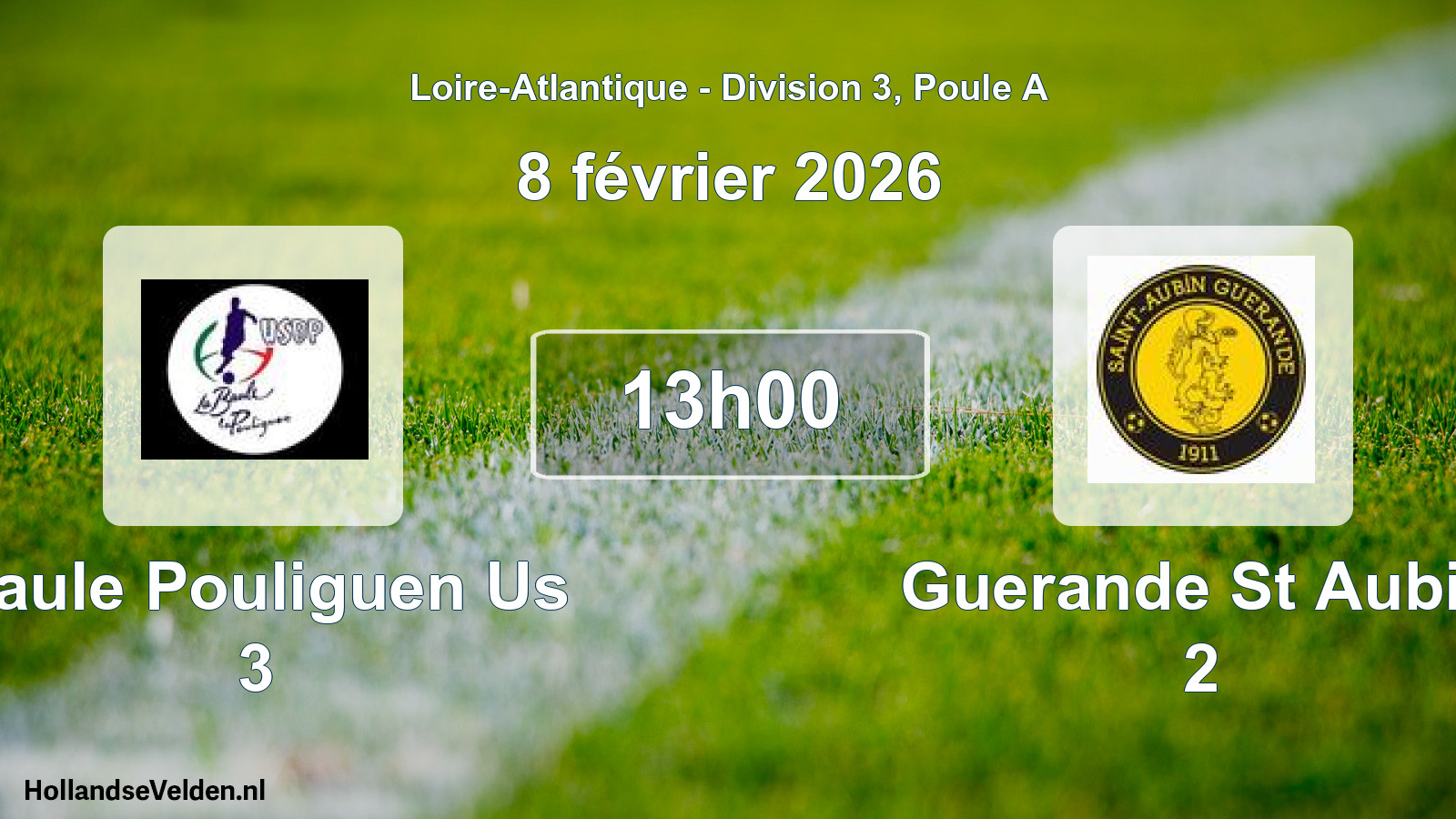 Geplande wedstrijd: Baule Pouliguen Us 3 - Guerande St Aubin 2 (8 février 2026)