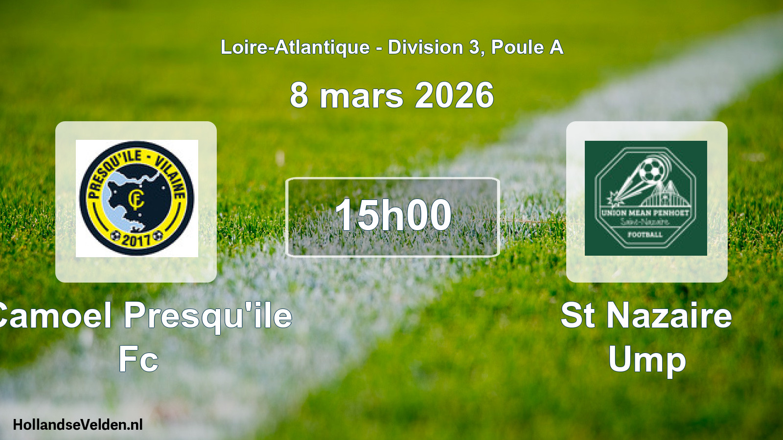 Geplande wedstrijd: Camoel Presqu'ile Fc - St Nazaire Ump (8 mars 2026)
