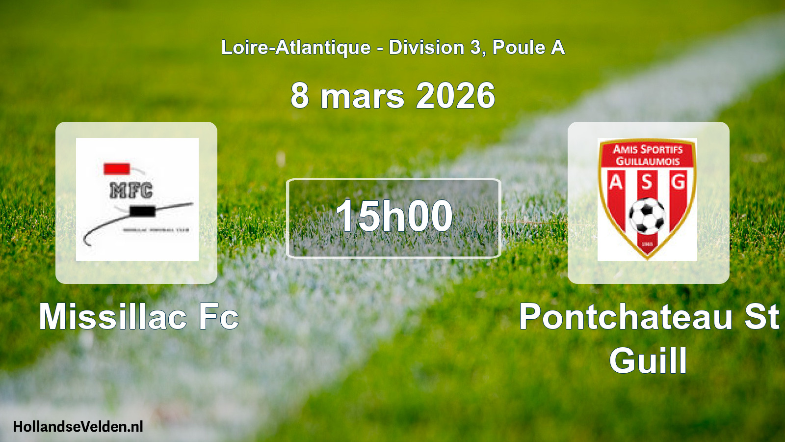 Scheduled Match: Missillac Fc - Pontchateau St Guill (8 March 2026)