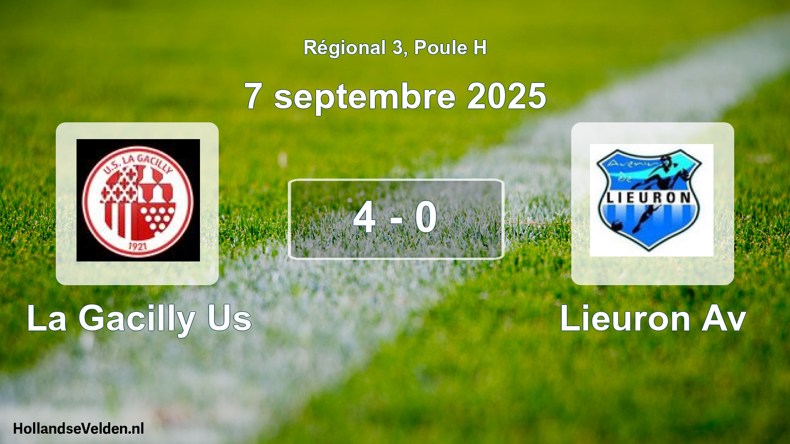 Gespeelde wedstrijd: La Gacilly Us - Lieuron Av 4 - 0 (7 septembre 2025)