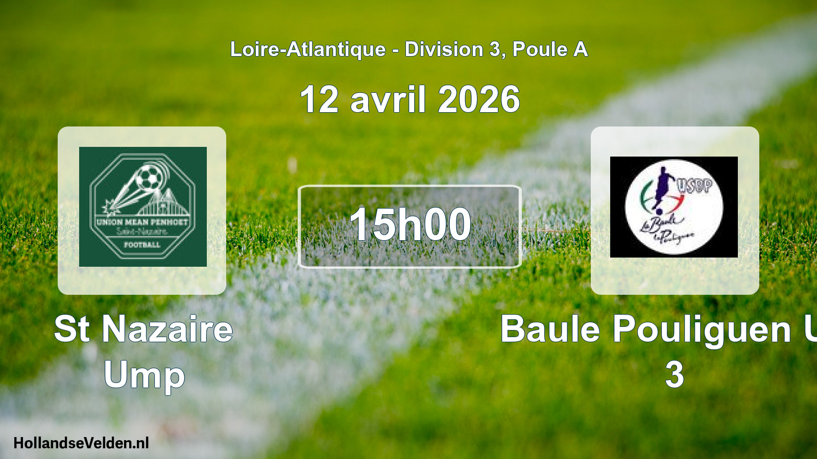 Geplande wedstrijd: St Nazaire Ump - Baule Pouliguen Us 3 (12 avril 2026)
