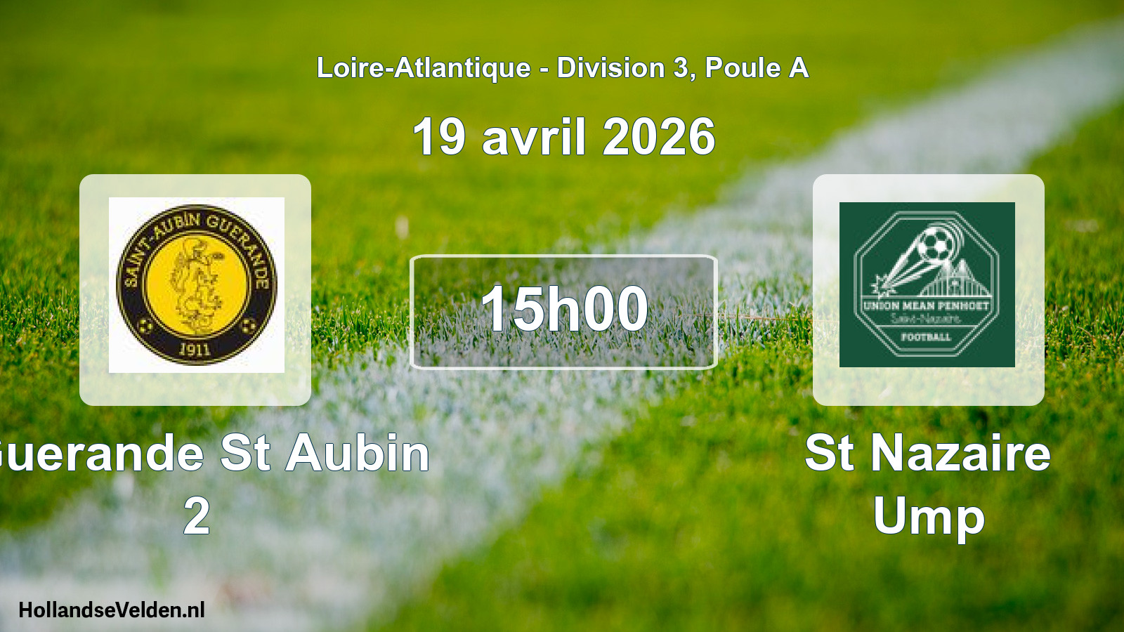 Geplande wedstrijd: Guerande St Aubin 2 - St Nazaire Ump (19 april 2026)