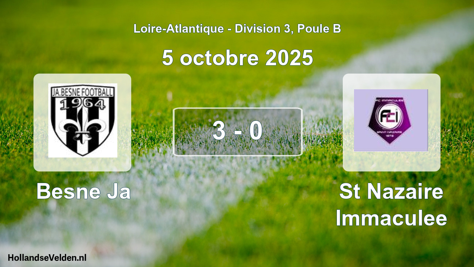 Total number of matches played: Besne Ja - St Nazaire Immaculee 3 - 0 (5 October 2025)