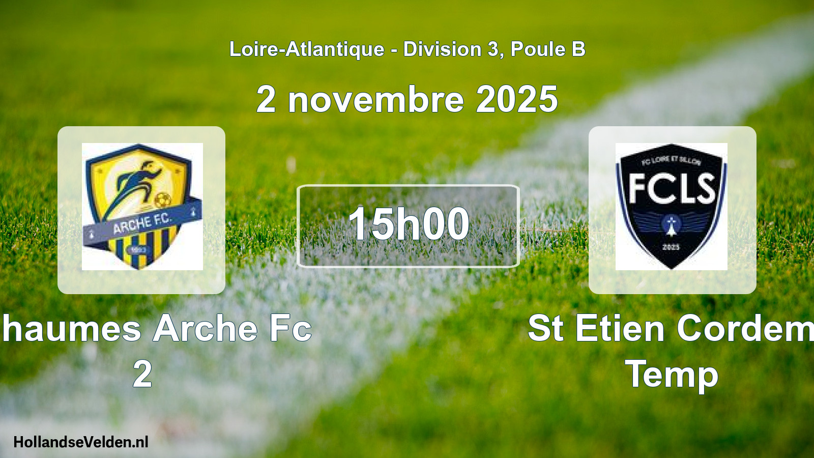 Geplande wedstrijd: Chaumes Arche Fc 2 - St Etien Cordem Temp (2 novembre 2025)
