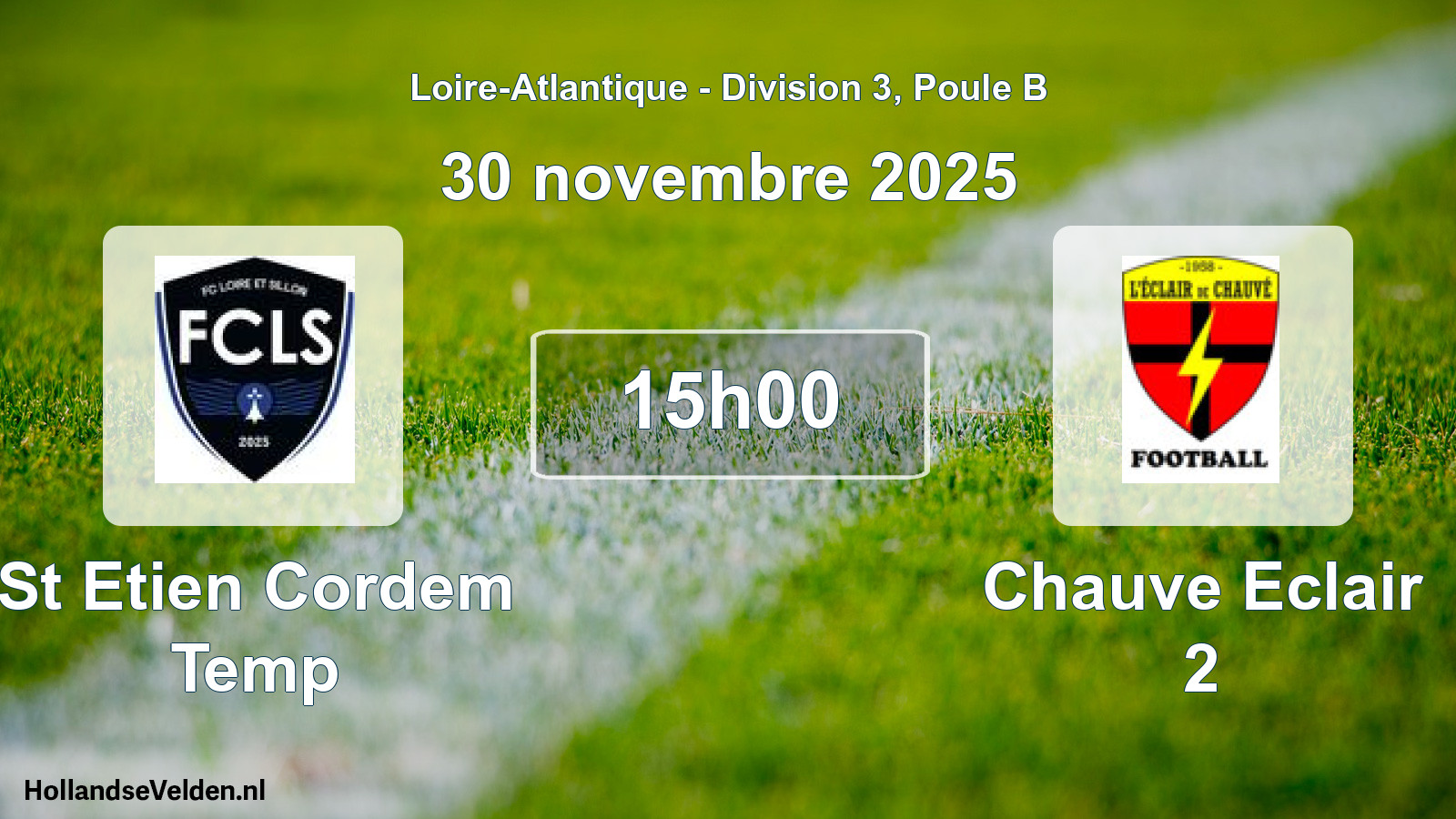 Geplande wedstrijd: St Etien Cordem Temp - Chauve Eclair 2 (30 novembre 2025)
