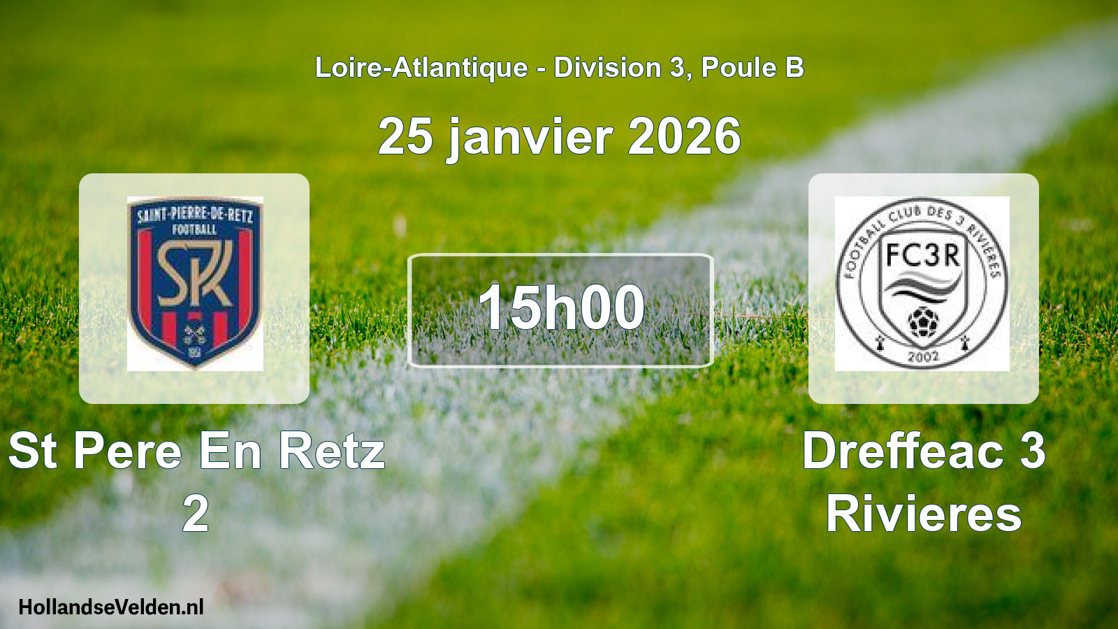 Geplande wedstrijd: St Pere En Retz 2 - Dreffeac 3 Rivieres (25 janvier 2026)