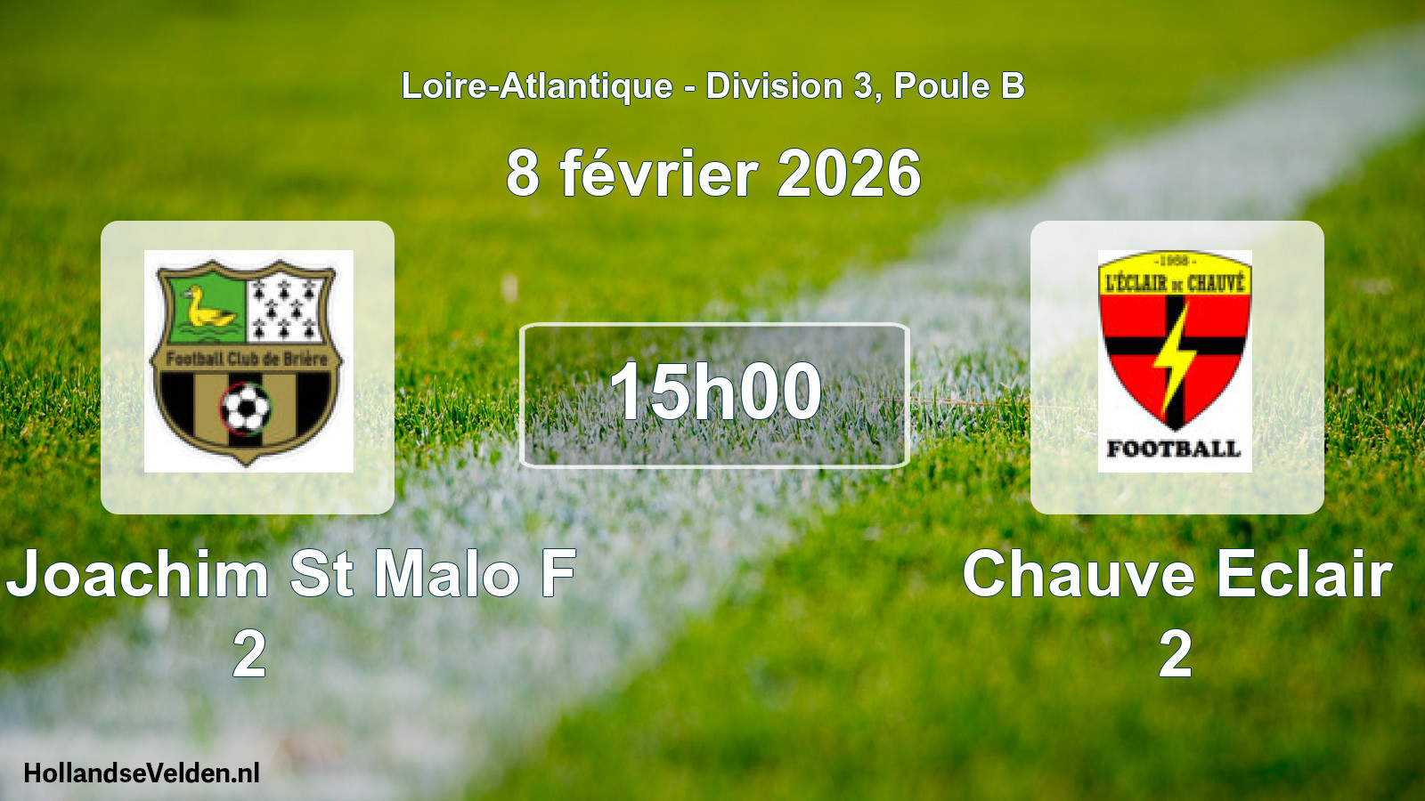 Scheduled Match: St Joachim St Malo F 2 - Chauve Eclair 2 (8 February 2026)