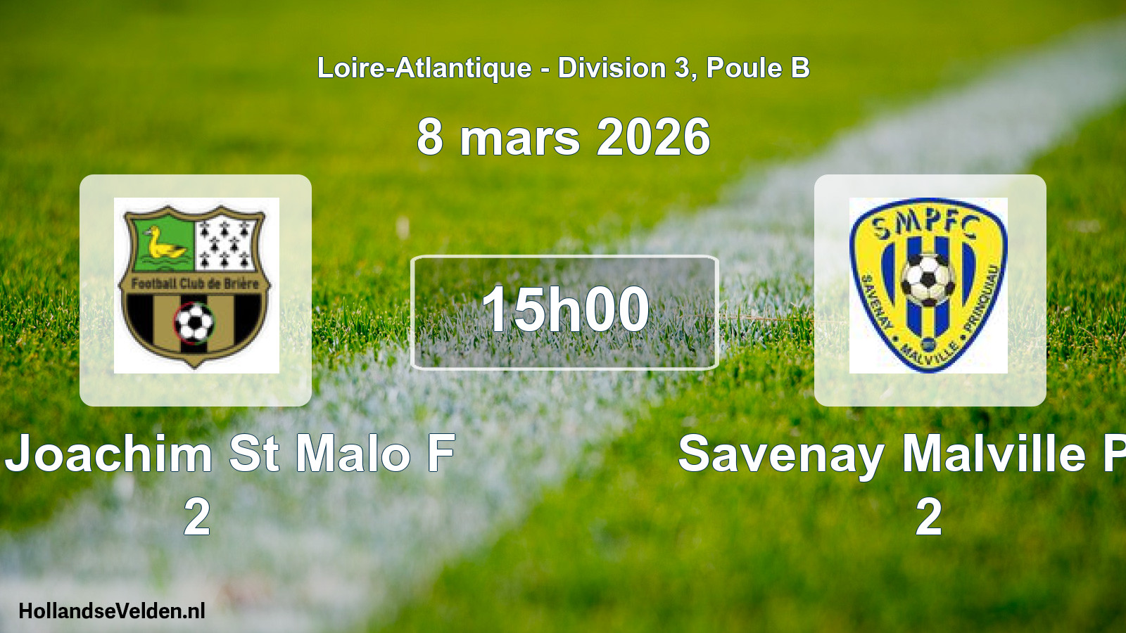 Geplande wedstrijd: St Joachim St Malo F 2 - Savenay Malville Pfc 2 (8 mars 2026)