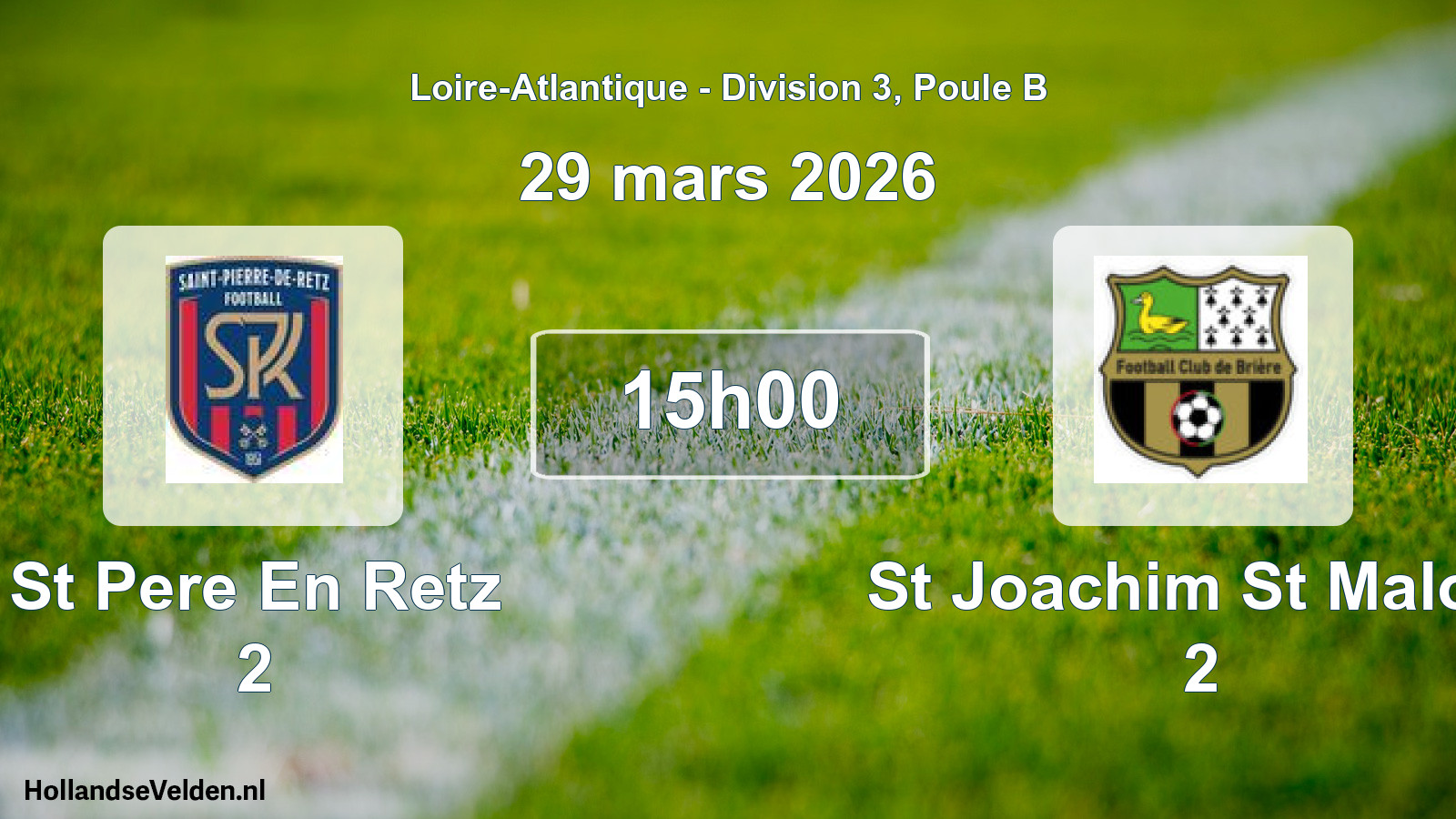 Geplande wedstrijd: St Pere En Retz 2 - St Joachim St Malo F 2 (29 mars 2026)