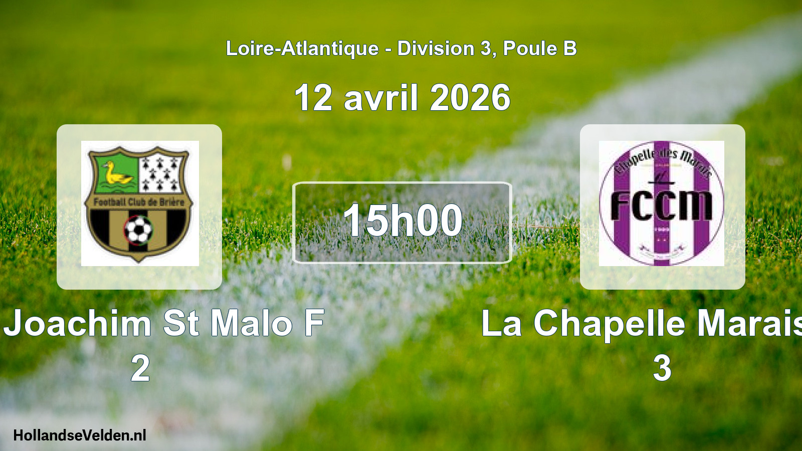 Scheduled Match: St Joachim St Malo F 2 - La Chapelle Marais F 3 (12 April 2026)