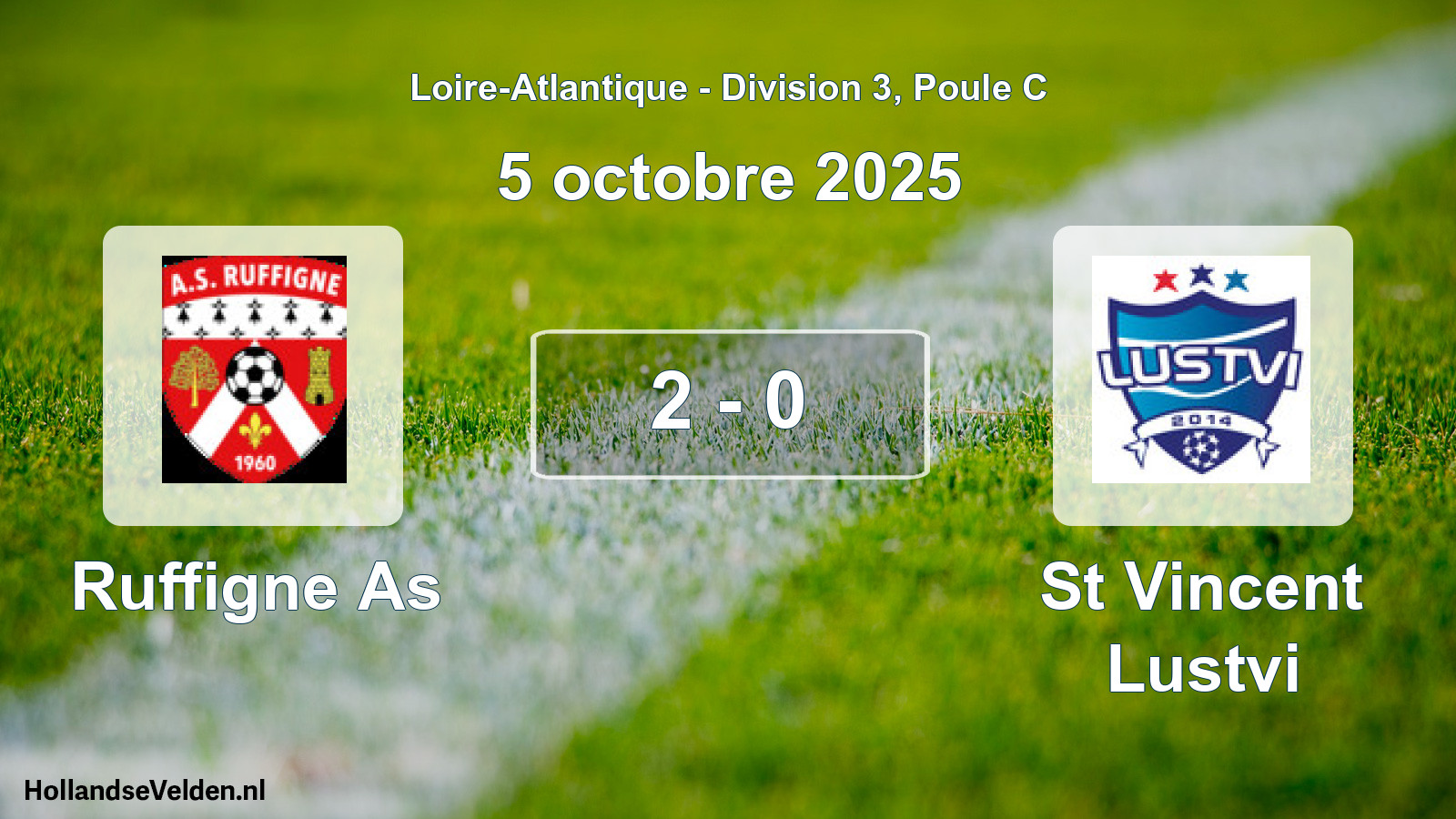Gespeelde wedstrijd: Ruffigne As - St Vincent Lustvi 2 - 0 (5 oktober 2025)